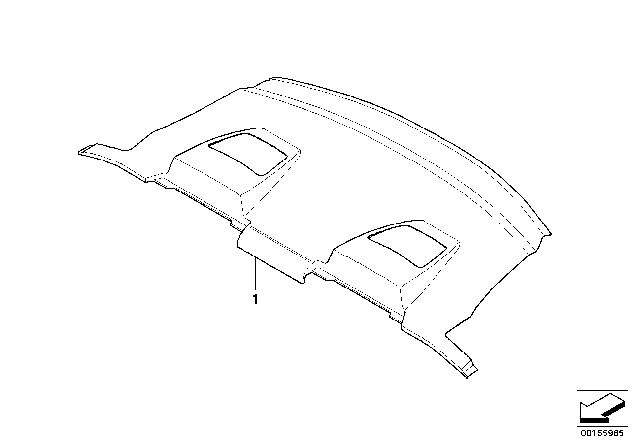 2006 BMW 650i Individual Rear Window Shelf, Alcantara Diagram