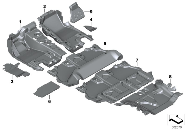 2020 BMW X5 Floor Covering Rear Diagram for 51477498447