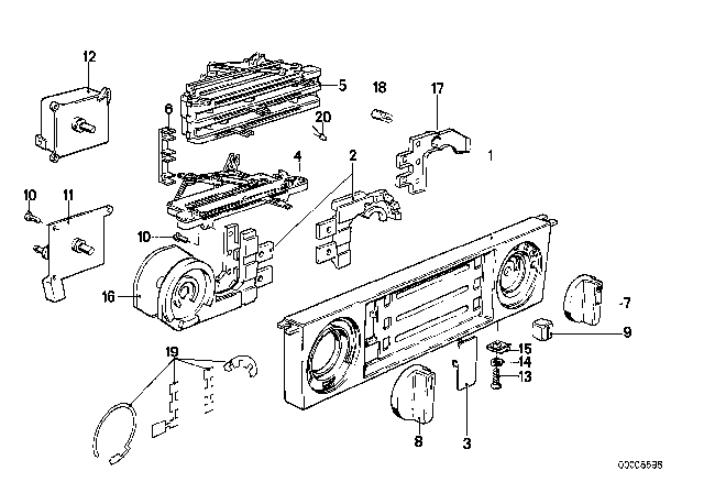 1983 BMW 533i Button Diagram for 64111375104