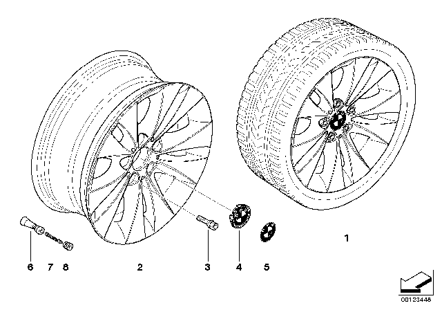 2009 BMW 550i BMW LA Wheel, Double Spoke Diagram 3