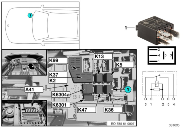 2003 BMW Z4 Relay, Wiper Diagram