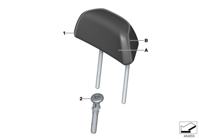 2016 BMW 740i GUIDE, HEADREST, LOCKABLE Diagram for 52207990272