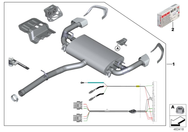 2015 BMW X4 Silencer With Flap System Diagram for 18302359003