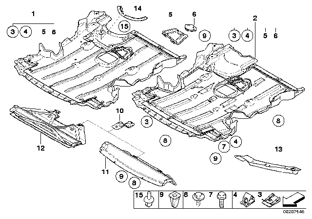 2011 BMW 128i Underbonnet Screen Diagram 2