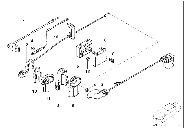 2006 BMW 330Ci Covering Base B Diagram for 61138376330