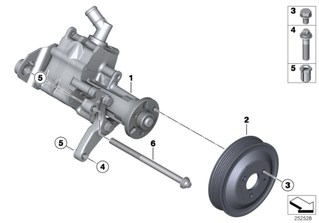 2015 BMW 535d xDrive Power Steering Pump Diagram 1