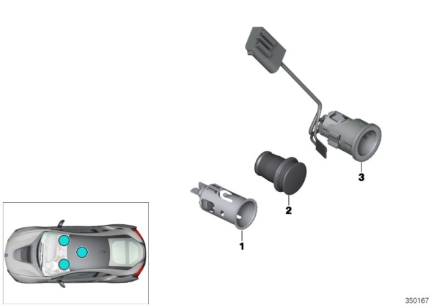 2014 BMW i8 Cigarette Lighter / Power Sockets Diagram