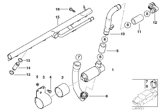 2005 BMW M3 Idle Regulating Valve / Additional Air Line Diagram