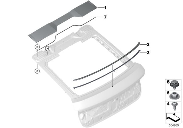 2020 BMW X6 REAR SPOILER Diagram for 51625A076A9