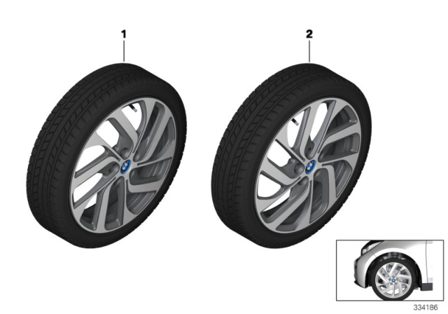 2020 BMW i3 Winter Wheel With Tire Turbine Steering Diagram