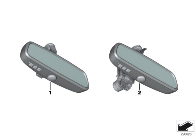 2012 BMW 550i Interior Mirror Ec / Led / Gto / Fla Diagram for 51169290699