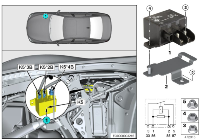 2015 BMW M4 Relay, Electric Fan Motor Diagram