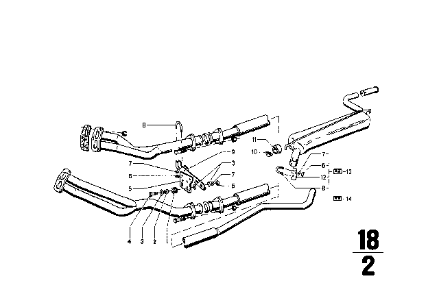 1973 BMW 2002tii Cooling / Exhaust System Diagram 1