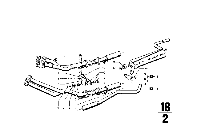 1972 BMW 2002tii Cooling / Exhaust System Diagram 1