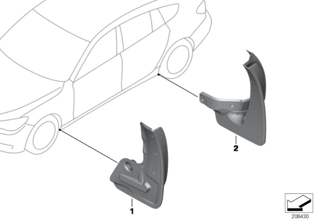 2014 BMW 535i GT xDrive Mud Flaps Diagram