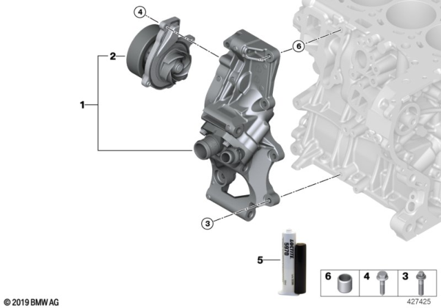 2018 BMW X1 Coolant Pump Diagram for 11518623574