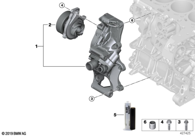 2018 BMW X1 Engine Water Pump Housing Diagram for 11518601366