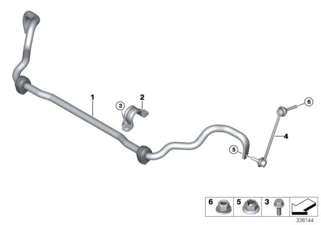 2017 BMW X6 Stabilizer, Front Diagram