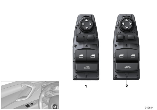 2014 BMW i8 Switch, Window Lifter, Driver's Side Diagram