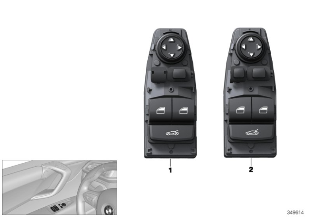 2016 BMW i8 Door Window Switch Left Diagram for 61319306903