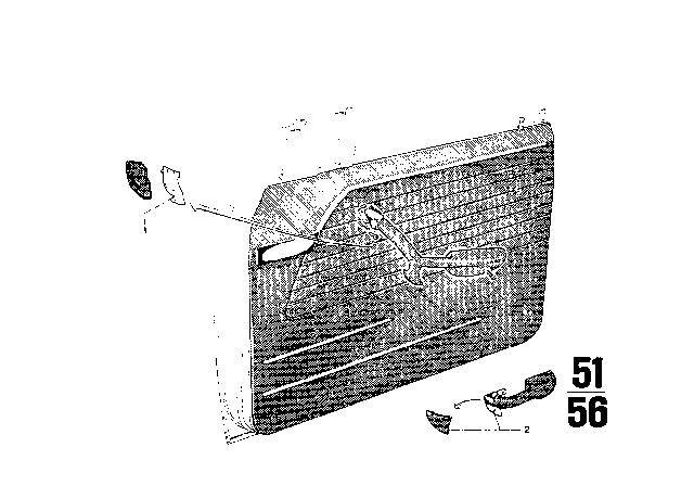 1968 BMW 1602 Armrest, Front Diagram 3