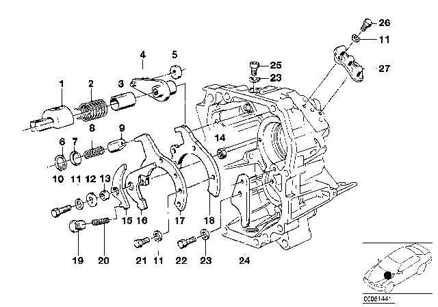 1985 BMW 325e Inner Gear Shift Parts (Getrag 260/5/50) Diagram 1