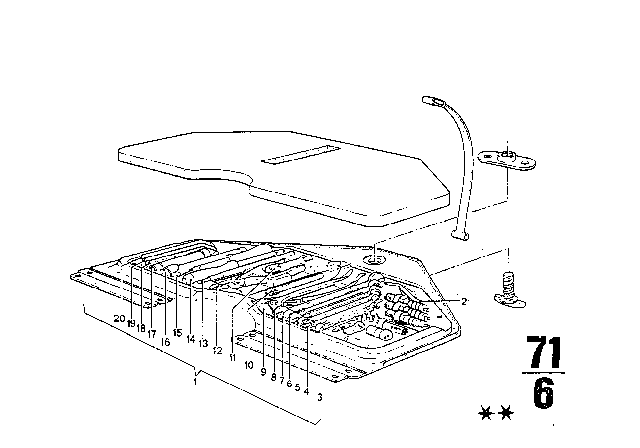 1974 BMW 3.0S Tool Kit / Lifting Jack Diagram 4