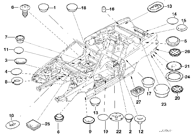 2001 BMW M3 Sealing Cap/Plug Diagram