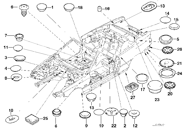 2001 BMW 325Ci Sealing Cap/Plug Diagram