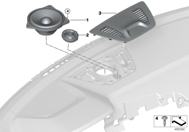 2020 BMW X7 Center Trim High End Sound S Diagram for 51169459209