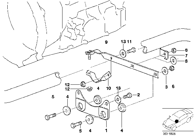 1998 BMW Z3 Suspension Parts Exhaust Diagram 1