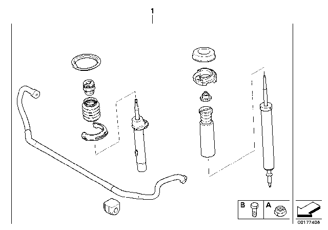 2013 BMW 135i Retrofit Kit Sports Suspension Diagram for 33500444831