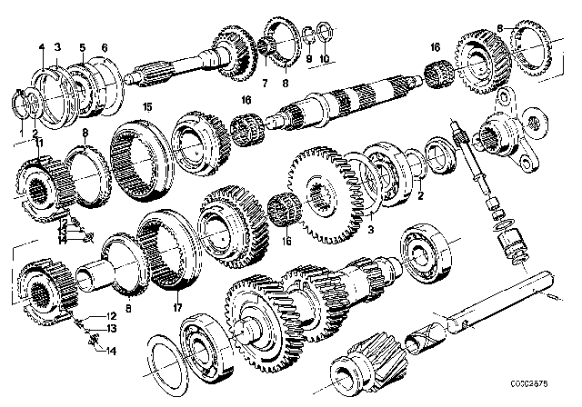 1979 BMW 528i Gear Wheel Set, Single Parts (Getrag 262) Diagram