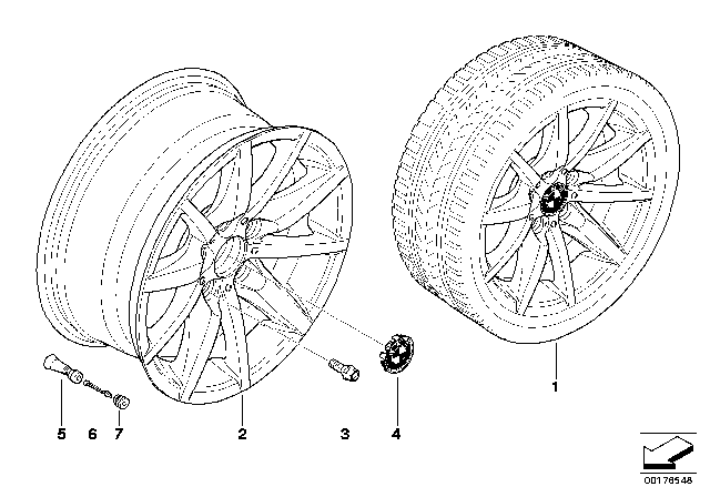 2013 BMW 328i BMW LA Wheel, Star Spoke Diagram 1