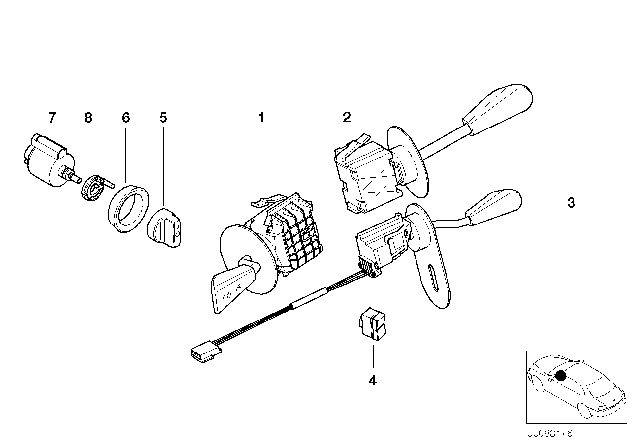 2001 BMW Z8 Switch, Low Beam Diagram for 61318377341