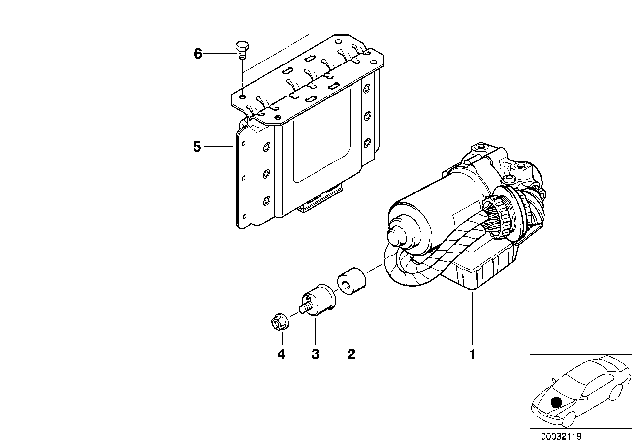 1998 BMW 318ti Hydro Unit ABS / ASC+T Diagram