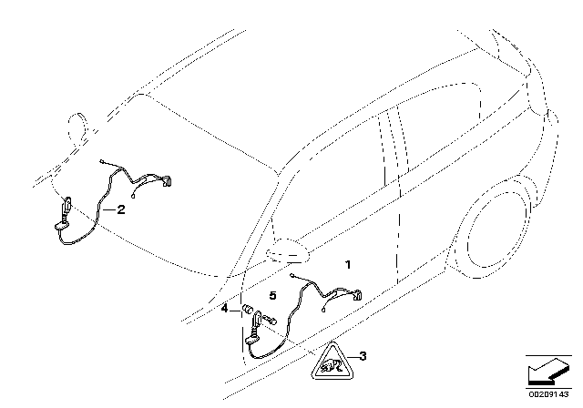 2008 BMW 128i Wiring Set, Door, Co-Driver Diagram for 61129171954