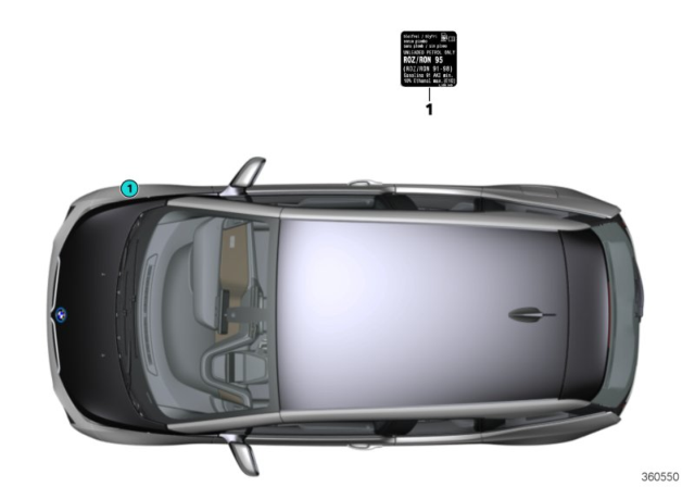 2016 BMW i3 Information Plate, Fuel Diagram