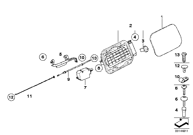 2005 BMW 525i Fill-In Flap Diagram