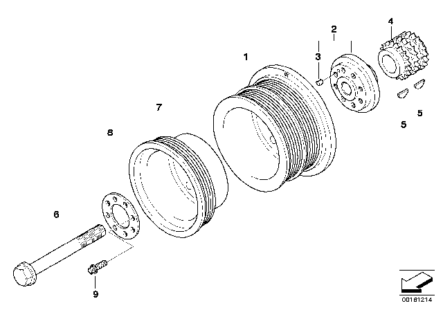 2008 BMW Alpina B7 Belt Drive-Vibration Damper Diagram