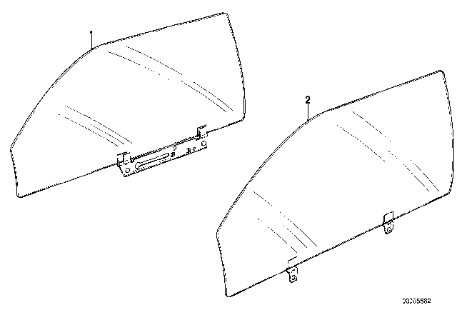 1978 BMW 320i Door Window Green Front Right Diagram for 51321874978