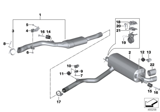 2020 BMW Z4 BRACKET EXHAUST, REAR Diagram for 18307933857