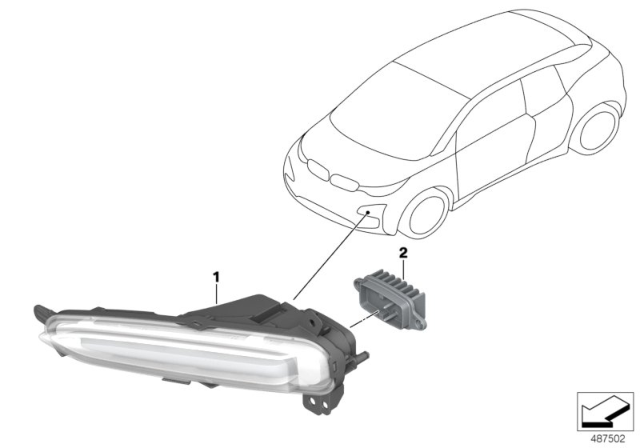 2019 BMW i3 Front Turn Indicator Diagram