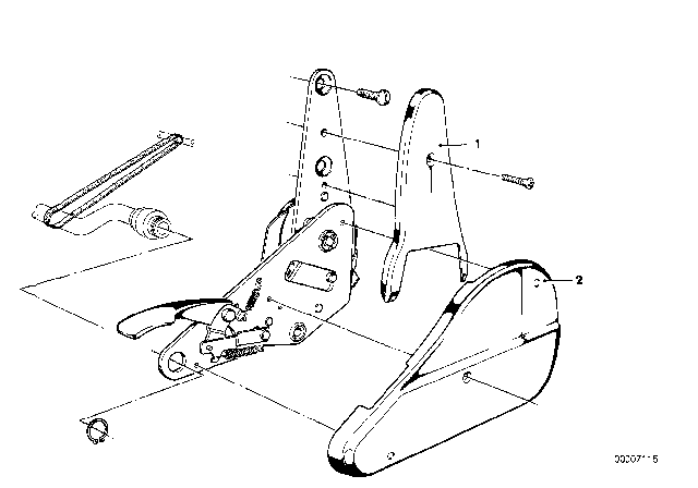 1982 BMW 733i Cover For Reclining Front Seat Fitting Diagram