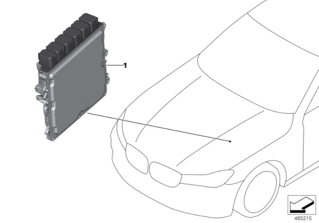 2019 BMW 530i xDrive Engine Electronic Control Computer Module Diagram for 12148489464