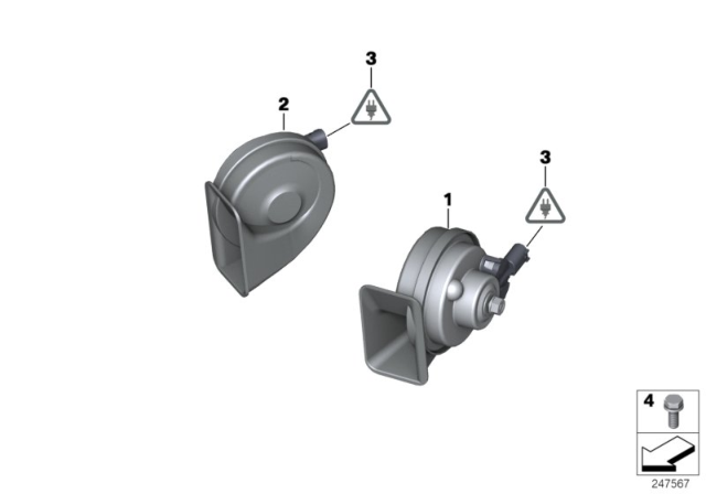 2008 BMW 328i Horn Diagram