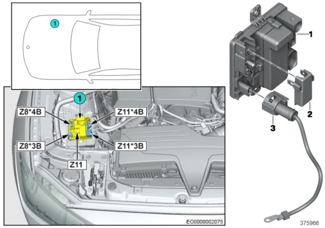 2015 BMW M4 Line, Power Distribution Module Diagram for 12427851476