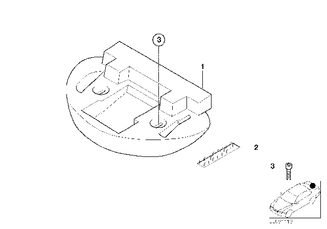 2006 BMW M3 Trunk Tray Breakdown Kit Diagram for 51717906447