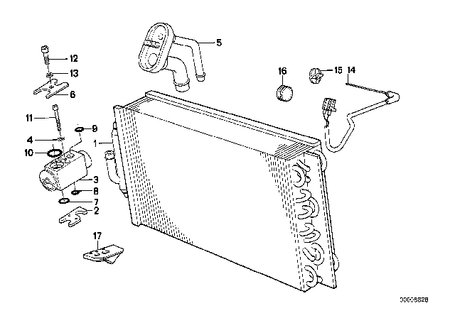 1993 BMW 525iT Evaporator / Expansion Valve Diagram