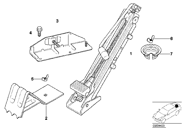 1997 BMW 750iL Lifting Jack Diagram